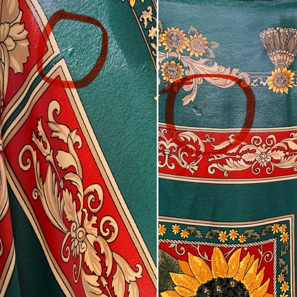 Hermès - Forest Green Silk Sunflower Scarf - Picture 16 of 16